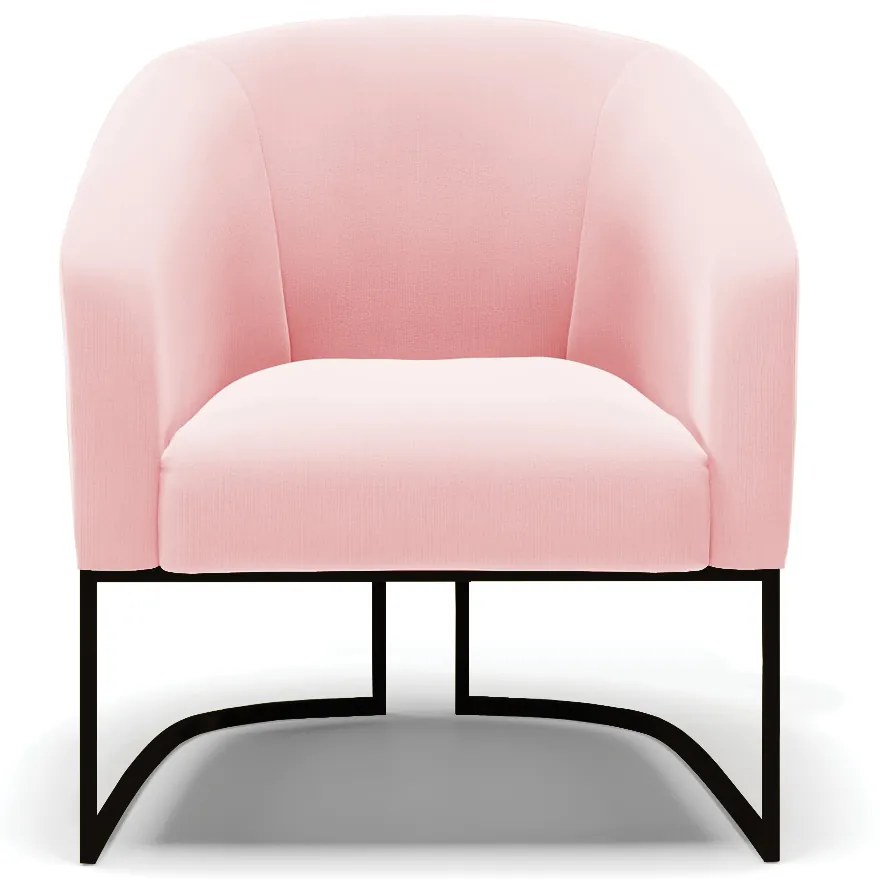 Poltrona Decorativa Industrial Preto Kit 2 Stella Rosa Bebê D03 - D'Rossi