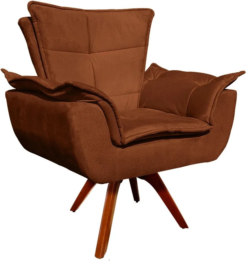 Poltrona Sala de Estar Giratória MM30 Kit 2 Opalla Suede - Terra