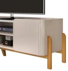Rack Bancada de TV 65 Pol 180cm Chest D04 Off White/Cedro - Mpozenato