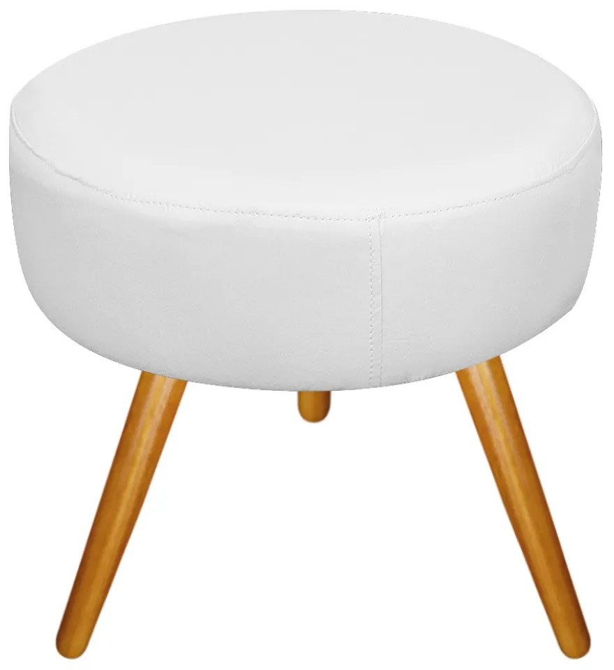 Kit 02 Puffs Sofia Palito Mel Suede Branco - ADJ Decor