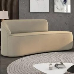 Sofá 2 Lugares Para Sala 140cm Orgânico Wendi Suede Marrom Rt I01 - M