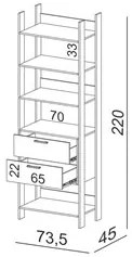 Guarda Roupa Closet Industrial 2 Gavetas 4 Prateleiras TW401 Freijó/Pr