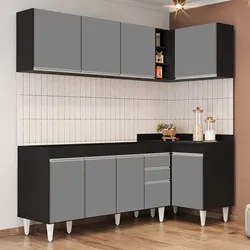 Armário de Cozinha Modulado de Canto Esquerdo 4 Peças CP49 Balcão sem