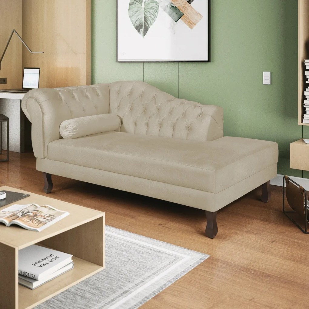 Recamier Diana 185cm Lado Direito Corano Bege - ADJ Decor