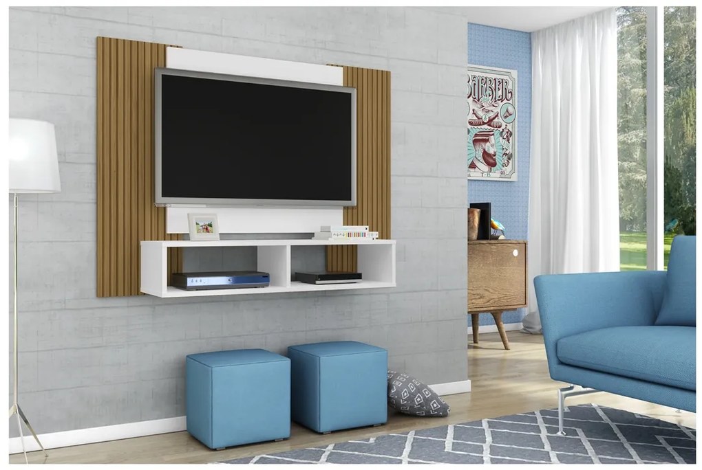 Painel Navi Branco Ripado – Bechara Móveis