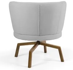 Kit 2 Poltronas Decorativas Base Ka Giratória Melissa Linho C-315 Cinz