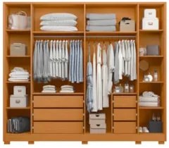 Guarda Roupa Casal 270cm com Espelho Fascine A02 Cinamomo   - Mpozenat
