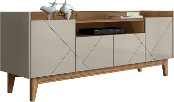 Rack Adria 1.80 Off White/Cedro - Casa D Móveis