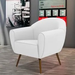 Poltrona Decorativa Nina Corano C-12 com Pés Palito Castanho - Domi