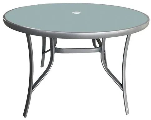 Mesa Arpoador Cinza Tampo Vidro Base Alumínio - 76684 Sun House