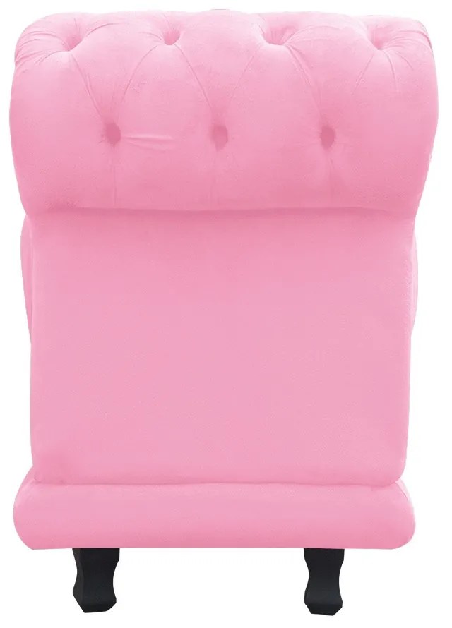 Kit 02 Recamier Barcelona Namoradeira Calçadeira Suede D'Rossi - Rosa Bebê