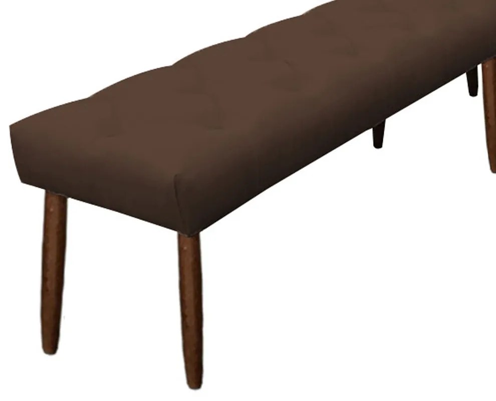 Banco de Canto Estofado Sira Suede Pés Palito Castanho C05 - D'Rossi - Marrom