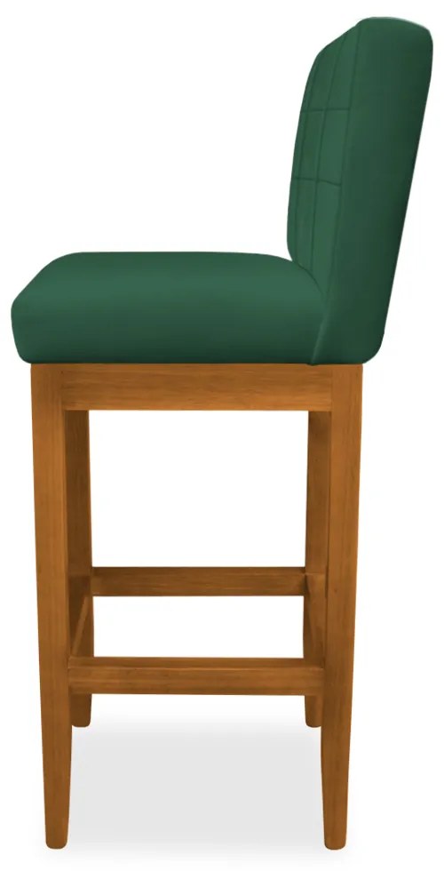 Kit 2 Banquetas Alta Sueli Base Madeira Maciça Estofada Suede Verde Bandeira