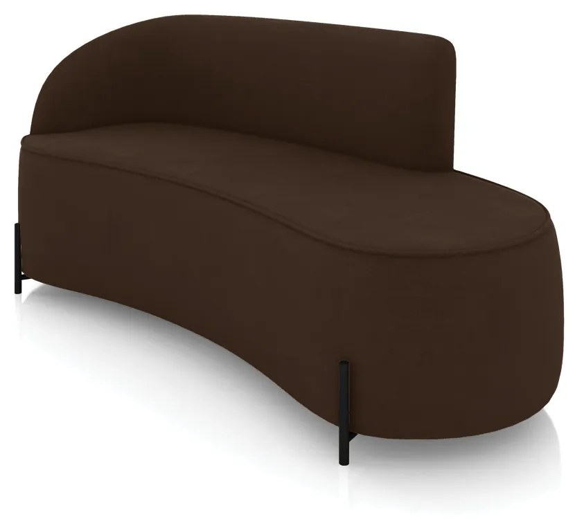 Sofá 3 Lugares Orgânico 180cm Pé Ferro Preto Morgan Suede D03 - D'Rossi - Marrom