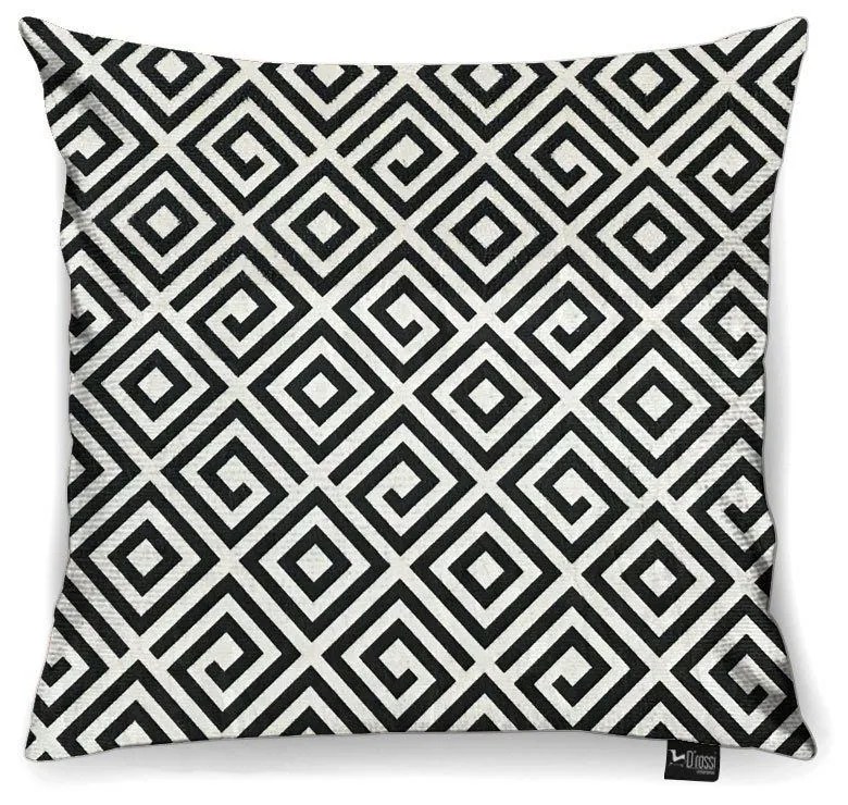 Capa para Almofada Tecido Estampado Quadrado Preto D64 45x45 cm - D'Rossi
