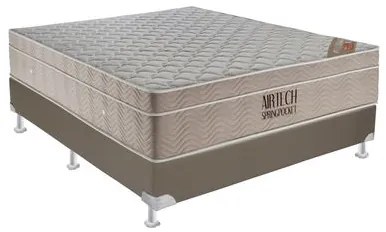 Conjunto Box Airtech Spring Pocket Viuva 128 cm (LARG) Base Courino - 52837 Sun House