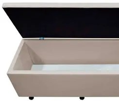 Calçadeira Baú Casal King 195cm Estofada Liz S05 Sintético Bege - Mpoz