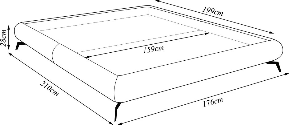 Cama Queen Size Avulsa Bezos Madeira Imunizada Pés em Aço Revestimento Veludo Castor G91 - Gran Belo