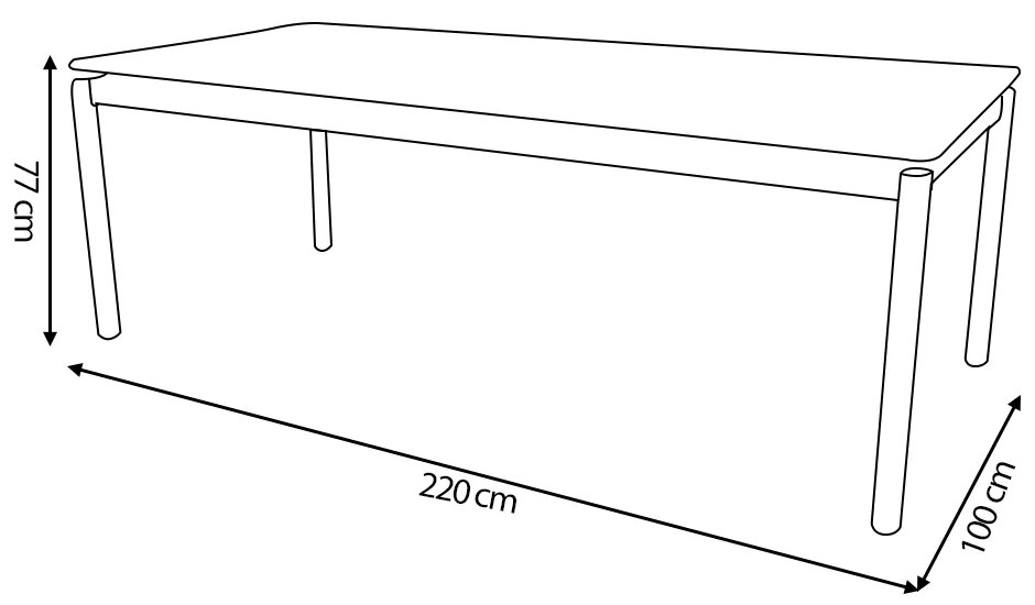 Mesa de Jantar de Madeira Taeda Zelda 220cm Natural/Voss G04 - Gran Belo