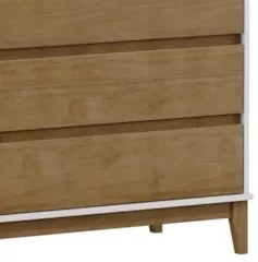 Cômoda Para Quarto 81cm 4 Gavetas Solvi Off White/Freijó F07 - Mpozena