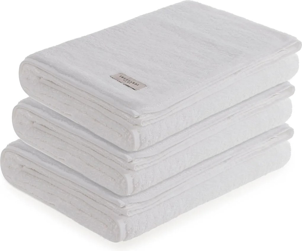 Kit 3 Toalhas de Rosto Trussardi 100% Algodão Fontani - Branco Branco