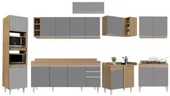Armário de Cozinha Modulada de Canto 9 Peças CP05 Balcão com Tampo Cas