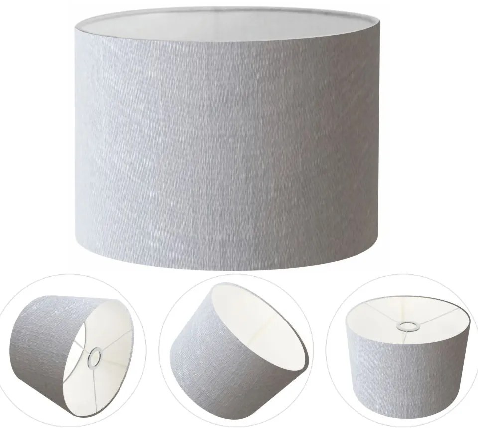 Cúpula Abajur Cilíndrica Cp-7017 Ø40x21cm Rustico Cinza