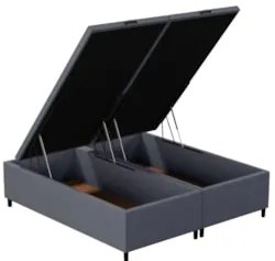 Base Cama Box Baú Casal Queen 158cm Hit Z04 Suede Cinza - Mpozenato