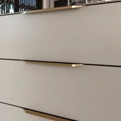 Guarda Roupa Casal 262cm Com Espelho Giard D02 Amêndola/Nude - Mpozena
