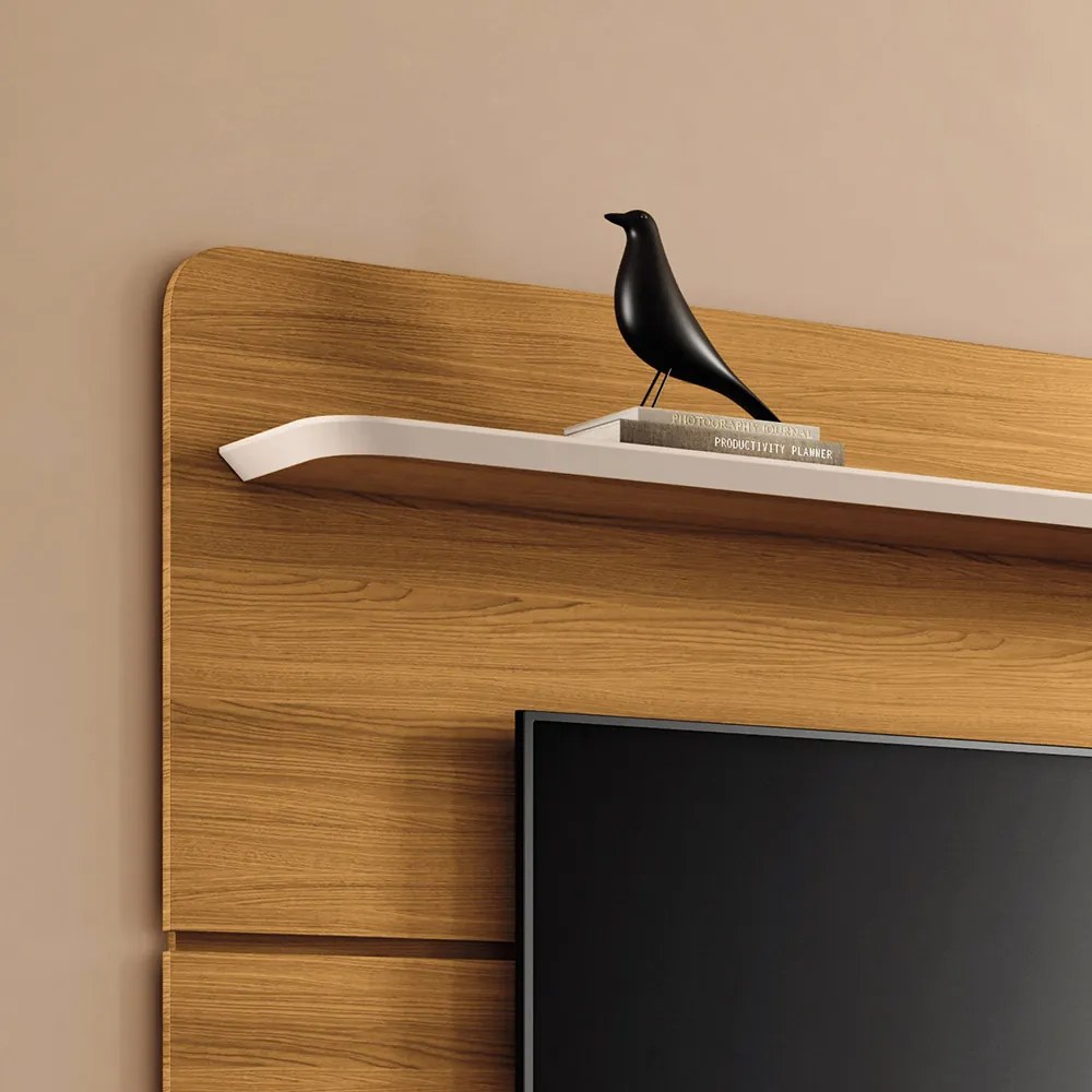 Painel para TV Suspenso 70 Pol 180cm Celine H01 - D'Rossi - Cinamomo e Off White