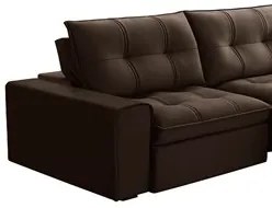 Sofá Retrátil Reclinável 3 Lugares 210cm Argon F05 Veludo Marrom - Mpo