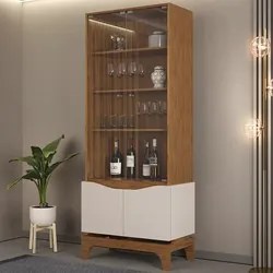 Cristaleira para Sala de Jantar 4 Portas 74cm Alice D04 Freijó/Off Whi