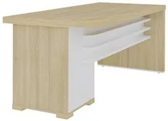 Conjunto Escritório 3 Peças Mesa Lado Direito Corp A06 Carvalho/Branco
