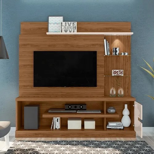 Home Theater Alan Naturale/Off White - Madetec Móveis