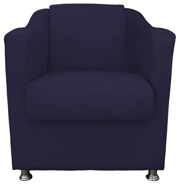Poltrona Decorativa Cecilia Suede Azul Marinho