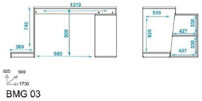 Mesa Para Computador Gamer 4 Nichos Bmg 03 - Preto