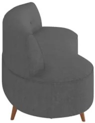 Sofá 2 Lugares para Sala Living 135cm Pés Palito Korah Z08 Linho Cinza