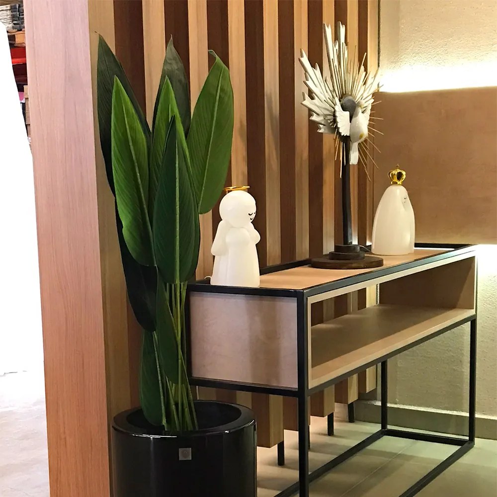 Planta Artificial Estrelícia Folhas Com Pote X12 Verde 130 Cm - D'Rossi