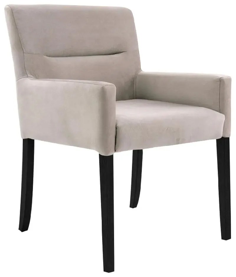Poltrona Sala de Estar Decorativa Base Madeira Vicenza Veludo Nude G15 - Gran Belo
