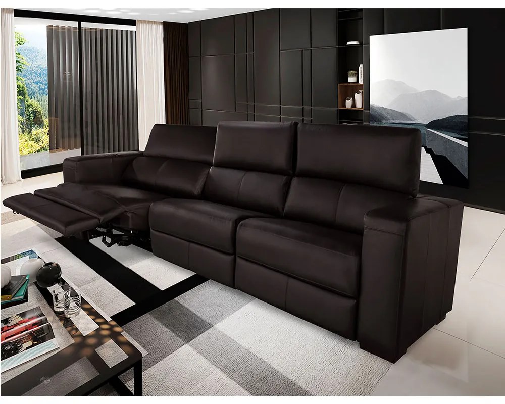 Sofá de Couro Elétrico e Modulado Hanói - 263cm