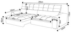 Sofá Retrátil Reclinável 4 Lugares 290cm Damy F05 Veludo Marrom - Mpoz