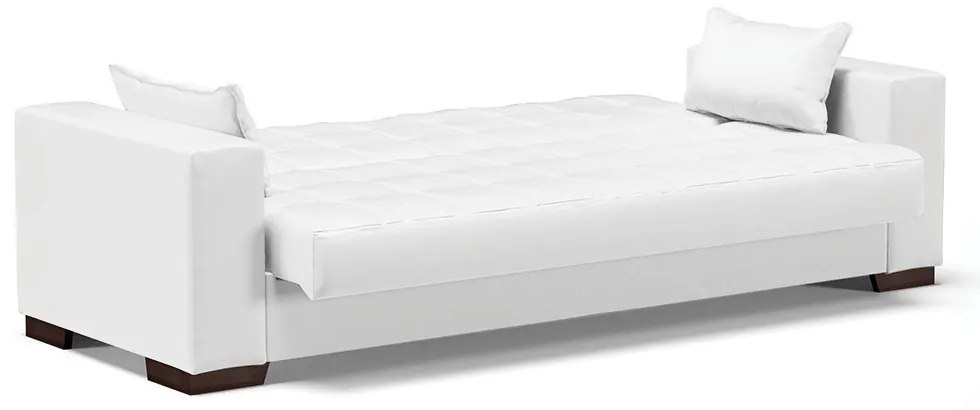 Sofá Cama Casal 3 Lugares 210cm Lisboa Corino Branco  D03 - D'Rossi