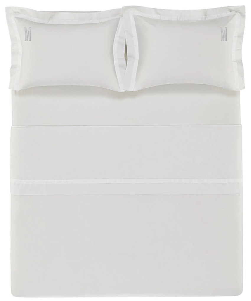 Jogo de Cama Trussardi Cetim 300 Fios Vercelli Branco - Queen  Queen