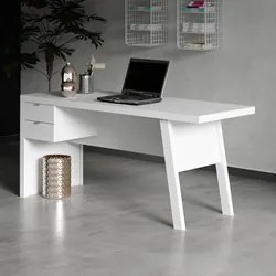 Mesa para Escritório com 02 Gavetas ME4122 Branco - Tecno Mobili
