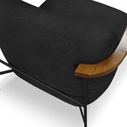 Poltrona para Sala Pés Metálicos Kit 2 Ellen S06 Boucle Preto - Mpozen