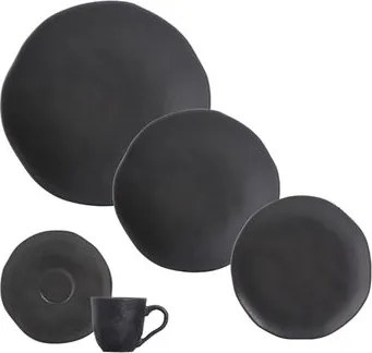 Aparelho de Jantar 30 Peças Orgânico Preto Matte Porto Brasil