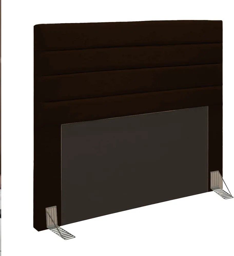 Cabeceira Casal Queen Cama Box 160cm para Quarto Rubi Suede M11 - D'Rossi - Marrom