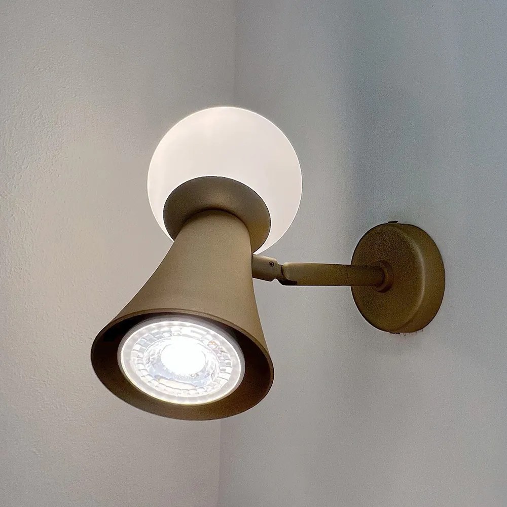 Arandela Cone 10X18,5X18,7 Aluminio E Globo Ø10Cm 01Xmr16 + 01Xg9 - Qi... (COBRE)