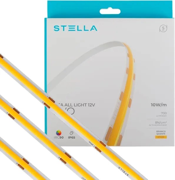 Fita De Led 10Wm 12V 2700K 5M Ip65 Irc90 All Light Evo