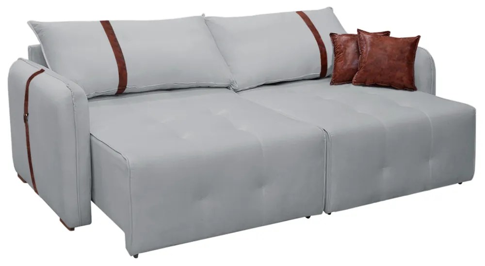 Sofá-Cama 2,30 m Retrátil e Reclinável 2 Lugares Elegance - Veludo Cinza